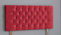 Comfy Deluxe 5Ft Superking 20Inch    Red  Crush Velvet Chesterfield Headboard