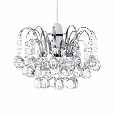 Clear Acrylic Ball Drop Ceiling Pendant Light Shade Modern Chandelier Fitting - image 1