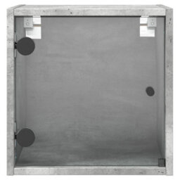 Berkfield Bedside Cabinets With Glass Doors 2 Pcs Concrete Grey 35X37X35 Cm - thumbnail 7