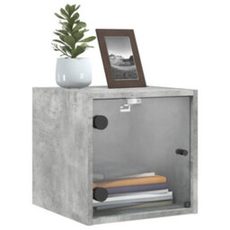 Berkfield Bedside Cabinets With Glass Doors 2 Pcs Concrete Grey 35X37X35 Cm - thumbnail 4
