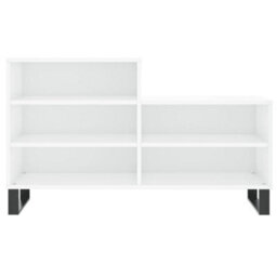 Berkfield Shoe Cabinet High Gloss White 102X36X60 Cm Engineered Wood - thumbnail 4