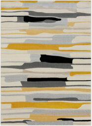 Livabliss City-Modern Yellow Grey Beige Graphic Living Dining Bedroom Rug 200 X 275 Cm Easy Care, Non Shedding - thumbnail 1
