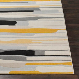 Livabliss City-Modern Yellow Grey Beige Graphic Living Dining Bedroom Rug 200 X 275 Cm Easy Care, Non Shedding - thumbnail 5