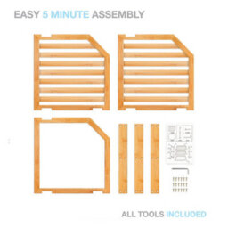 EHC Woodluv 3-Tier Corner Shelf Shelves Unit, Cupboard Organiser, Bathroom Shelf, Corner Organiser, Standing Storage Unit - Bamboo - thumbnail 7