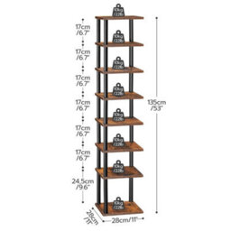 28 X 28 X 135 Cm Shoe Rack Shoe Storage Organizer Corner Shelf Display Shelf - thumbnail 2