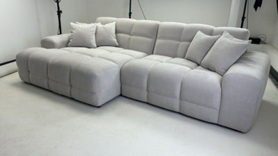 Stratus Interiors Jacob Bubble Cloud Sofa Set - Black Plush Comfy Sofa, Modern Living Room Furniture - 3 Seater Sofa Set - Cream - image 1
