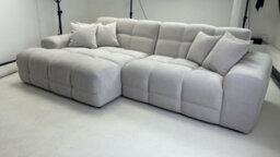 Stratus Interiors Jacob Bubble Cloud Sofa Set - Black Plush Comfy Sofa, Modern Living Room Furniture - 3 Seater Sofa Set - Cream