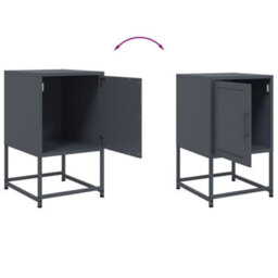 Berkfield Bedside Cabinets 2 Pcs Anthracite 36X39X60.5 Cm Steel - thumbnail 9