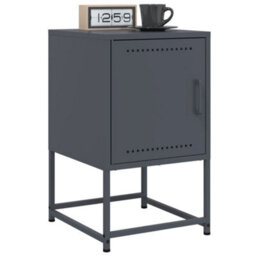 Berkfield Bedside Cabinets 2 Pcs Anthracite 36X39X60.5 Cm Steel - thumbnail 1