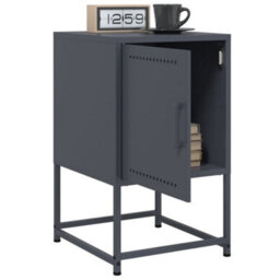 Berkfield Bedside Cabinets 2 Pcs Anthracite 36X39X60.5 Cm Steel - thumbnail 4