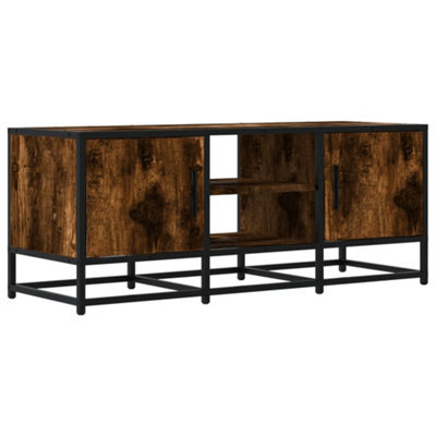 Berkfield Industrial Tv Cabinet Smoked Oak 100X35X41 Cm Engineered Wood And Metal - image 1