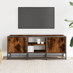 Berkfield Industrial Tv Cabinet Smoked Oak 100X35X41 Cm Engineered Wood And Metal - thumbnail 3