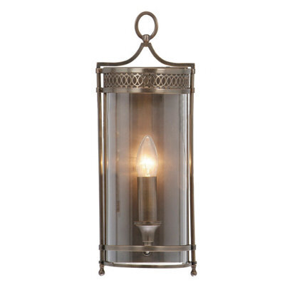 Elegant Dark Bronze Wall Light Sconce With Glass Shade For Interior Spaces