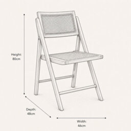 Where Saints Go Ltd Rory Folding Dining Chair, Natural Rattan, Black Folding Ash Frame By Where Saints Go - thumbnail 8