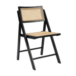 Where Saints Go Ltd Rory Folding Dining Chair, Natural Rattan, Black Folding Ash Frame By Where Saints Go - thumbnail 4