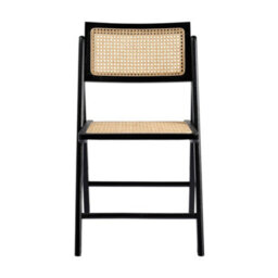 Where Saints Go Ltd Rory Folding Dining Chair, Natural Rattan, Black Folding Ash Frame By Where Saints Go - thumbnail 3