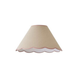 Valuelights Florie Natural Linen Large Tapered Lamp Shade With Scallop Pink Trim (D)41Cm - thumbnail 6