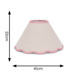 Valuelights Florie Natural Linen Large Tapered Lamp Shade With Scallop Pink Trim (D)41Cm - thumbnail 8