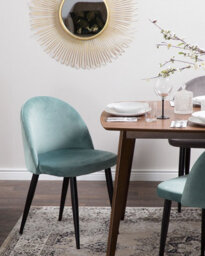 Beliani Set Of 2 Dining Chairs Visalia Velvet Mint Green - thumbnail 2