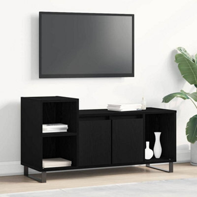 Berkfield Tv Cabinet Black Oak 100X35X55 Cm Engineered Wood - image 1