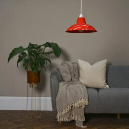 Valuelights Civic Retro Style Red Metal Easy Fit Ceiling Light Shade (D)28.8Cm - thumbnail 2