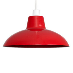 Valuelights Civic Retro Style Red Metal Easy Fit Ceiling Light Shade (D)28.8Cm