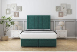 "Comfort Royal Emerald Plush Ottoman Bed Base With 26"" Strutted Headboard 4' Small Double" - thumbnail 1