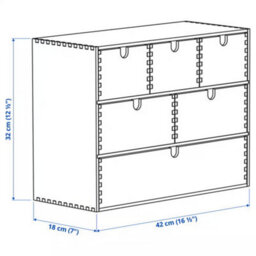 Abaseen Mini Pine Chest Of Drawers  3 Drawer Wooden Storage Unit 42X18X32Cm Natural Finish - thumbnail 5