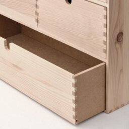 Abaseen Mini Pine Chest Of Drawers  3 Drawer Wooden Storage Unit 42X18X32Cm Natural Finish - thumbnail 2