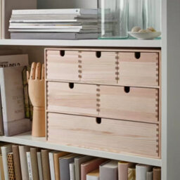 Abaseen Mini Pine Chest Of Drawers  3 Drawer Wooden Storage Unit 42X18X32Cm Natural Finish - thumbnail 3