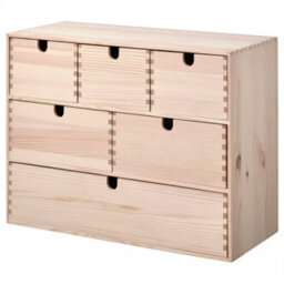 Abaseen Mini Pine Chest Of Drawers  3 Drawer Wooden Storage Unit 42X18X32Cm Natural Finish
