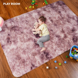 Ameha Non Slip Shaggy Rugs Soft Fluffy Tye Dye Pink/lilac 200X290 Cm Area Rug Bedroom Non Slip Carpets - thumbnail 9