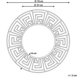 Beliani Wall Mirror Flers 70 Cm 70 Cm Metal Gold - thumbnail 3