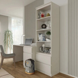 Arte Maja 60Cm Tall Cabinet - Cashmere, Slim Storage Tower With Shelves And Drawers - thumbnail 5
