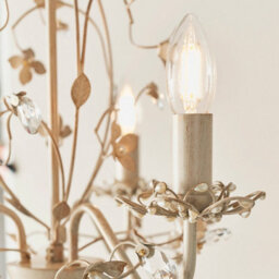 Luminosa Lighting Luminosa Lullaby 3 Light Multi Arm Ceiling Pendant Flower Design Cream Brushed Gold, Pearl Effect Acrylic, E14 - thumbnail 4