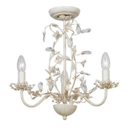 Luminosa Lighting Luminosa Lullaby 3 Light Multi Arm Ceiling Pendant Flower Design Cream Brushed Gold, Pearl Effect Acrylic, E14 - thumbnail 2