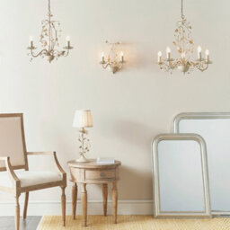 Luminosa Lighting Luminosa Lullaby 3 Light Multi Arm Ceiling Pendant Flower Design Cream Brushed Gold, Pearl Effect Acrylic, E14 - thumbnail 3