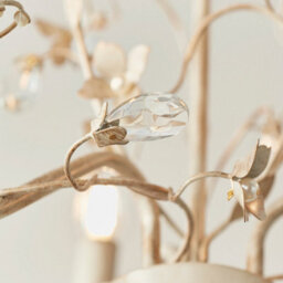 Luminosa Lighting Luminosa Lullaby 3 Light Multi Arm Ceiling Pendant Flower Design Cream Brushed Gold, Pearl Effect Acrylic, E14 - thumbnail 6