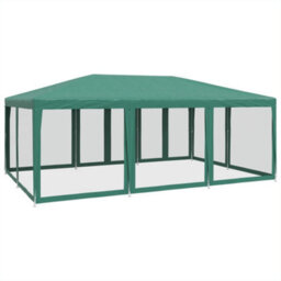 Walplus Party Tent Garden Gazebo Canopy With 10 Mesh Sidewalls Green 6X4 M Hdpe - thumbnail 5