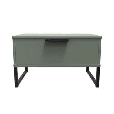 Beijing 1 Drawer Midi Bedside Cabinet In Reed Green (Ready Assembled) - image 1