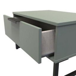 Beijing 1 Drawer Midi Bedside Cabinet In Reed Green (Ready Assembled) - thumbnail 5