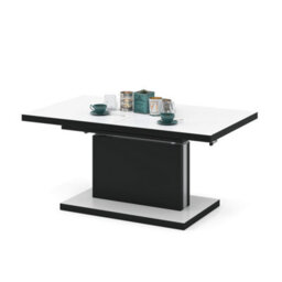 Heze Furniture Astrid 80 - 2 In 1 Extending Coffee / Dining Table - White Matt / Black Matt - thumbnail 6