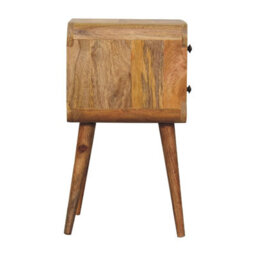 Artisan Furniture 2 Drawers Mini Oak-Ish Curved Bedside - thumbnail 7