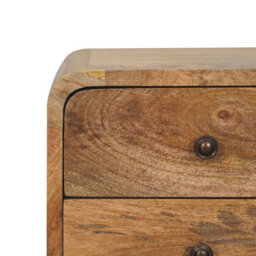Artisan Furniture 2 Drawers Mini Oak-Ish Curved Bedside - thumbnail 4