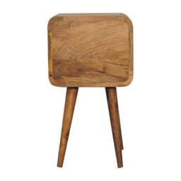 Artisan Furniture 2 Drawers Mini Oak-Ish Curved Bedside - thumbnail 8