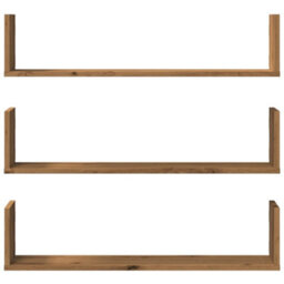 Berkfield Wall Shelves 3 Pcs Artisian Oak 80X18X18 Cm Engineered Wood - thumbnail 4