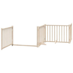 Walplus Wood Dog Gate With Door Foldable 6 Panels 480 Cm Poplar Wood - thumbnail 5