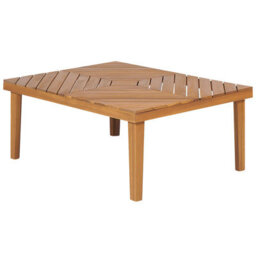 Beliani Baratti 4 Seater Acacia Wood Garden Corner Sofa Set With Coffee Table, Light Beige - thumbnail 6