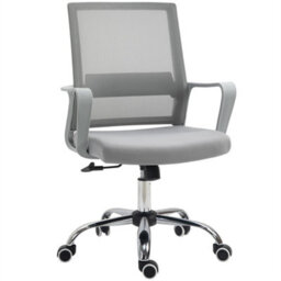 Grey Office Chair Adjustable Height Mesh Chair With Swivel Wheels - thumbnail 5