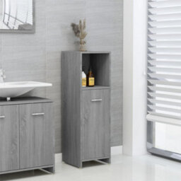 Vidaxl Bathroom Cabinet Grey Sonoma 30X30X95 Cm Engineered Wood - thumbnail 4